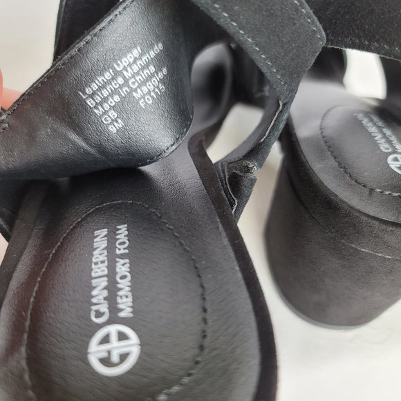GIANI BERNINI Maggiee Suede Two-Strap Sandals- Black color- Women's Size 9M - Picture 12 of 15
